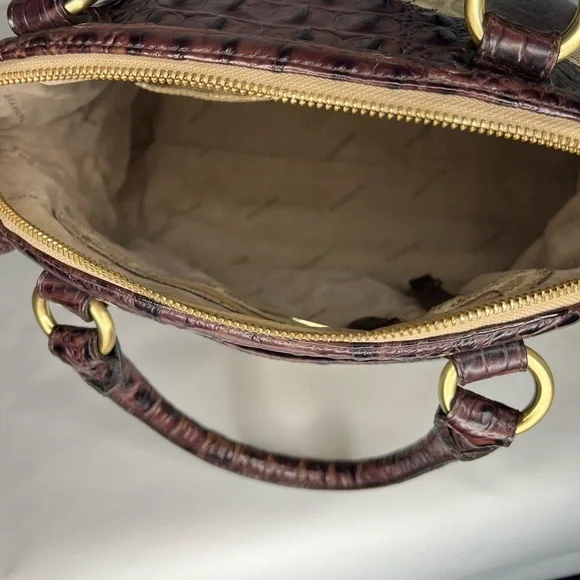 Rare Brahmin Louise Rose Satchel and Wallet Set Snake Croc Embossed Leather - Picture 12 of 15